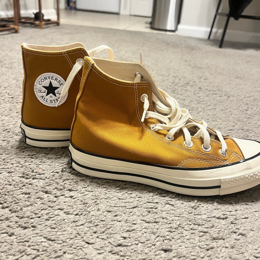 Converse Chuck Taylor All Star High Top Sneakers in Mustard Yellow